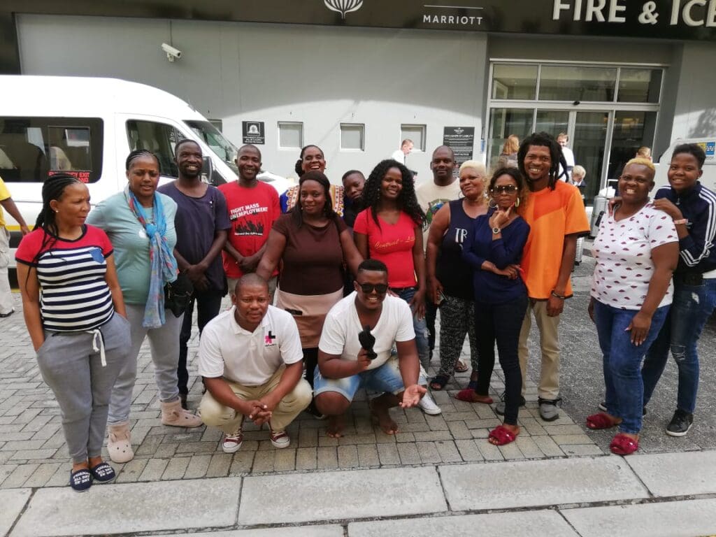 Group of people posing for a photo at the Fire and Ice