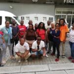 Group of people posing for a photo at the Fire and Ice